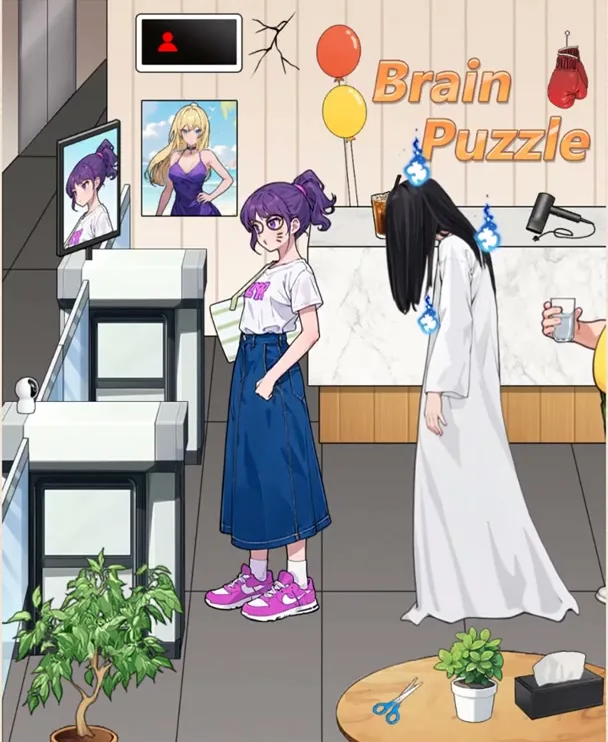 Сцена уровня 120 «Распознавание лиц» в Brain Puzzle: Tricky Quest