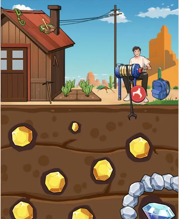 Сцена уровня 60 «Мастер шахтер» в Brain Puzzle: Tricky Quest