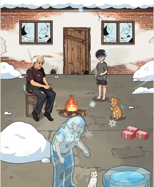 Сцена уровня 80 «Зимний» в Brain Puzzle: Tricky Quest
